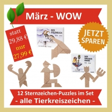 Mrz-WOW: Set mit 12 Sternzeichenpuzzles - alle Tierkreiszeichen