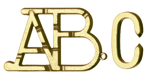 Mini-Huzzle-Cast-Puzzle - ABC - gold *