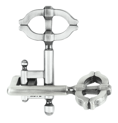 Mini-Huzzle-Cast-Puzzle - Key II - silber **