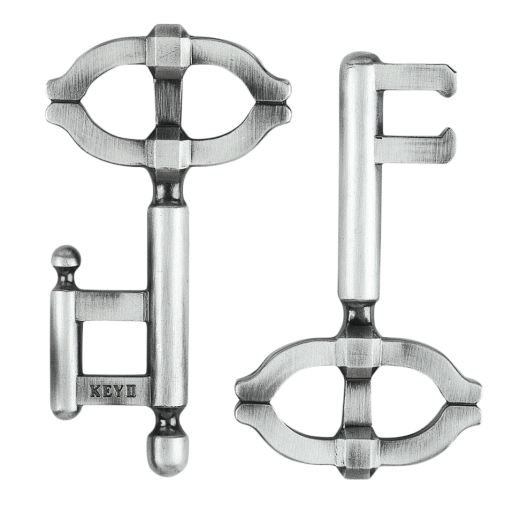 Mini-Huzzle-Cast-Puzzle - Key II - silber **
