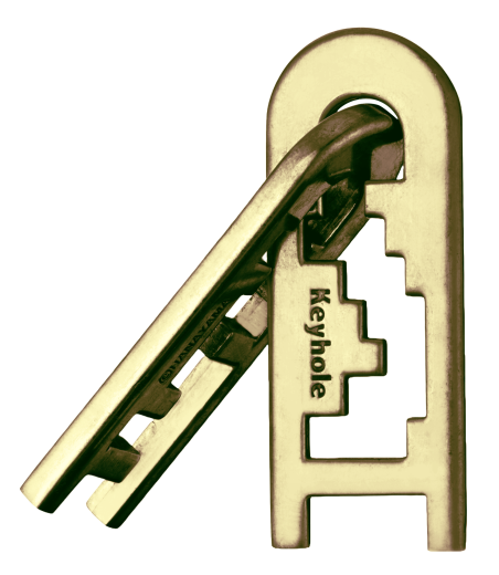 Mini-Huzzle-Cast-Puzzle - Keyhole - gold ****