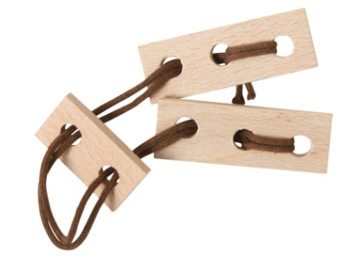 Mini-Knobelspiel Das Brett-Puzzle aus Holz mit Schnur