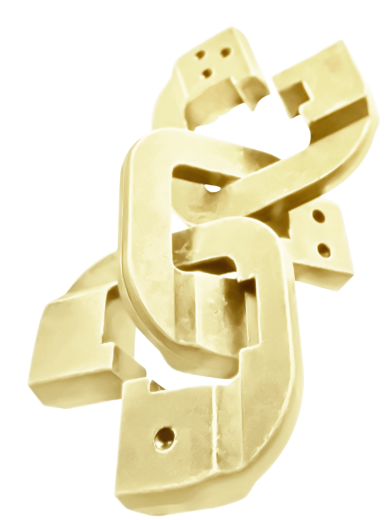 Mini-Huzzle-Cast-Puzzle - Chain - gold ******