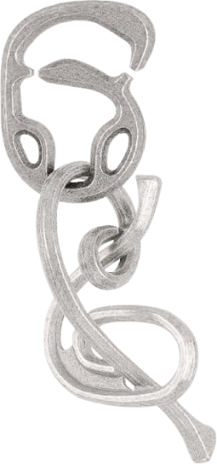 Mini-Huzzle-Cast-Puzzle - Enigma - silber ******