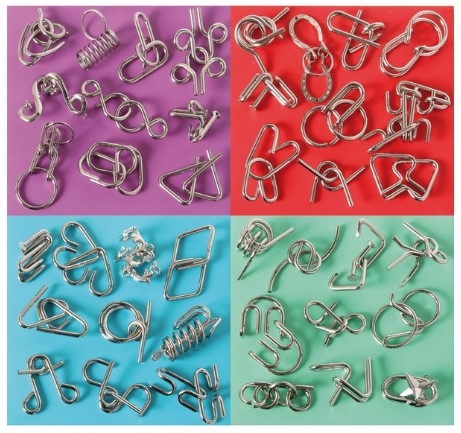40 Metall-Knobelspiele – 4 Geschenksets mit je 10 Puzzles