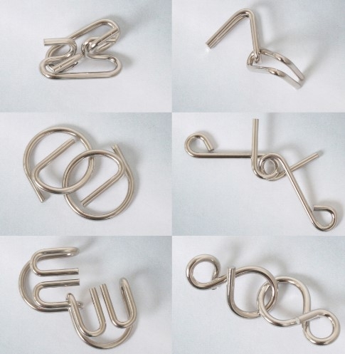 Metall-Puzzle-Set mit 6 Knobelspielen
