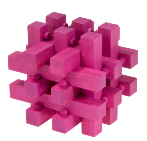 IQ-Test Bambus-Knobelspiel – Verschlossen magenta **