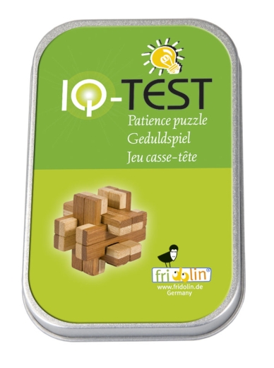 IQ-Test Bambus-Knobelspiel – Doppelblock in Metalldose ***
