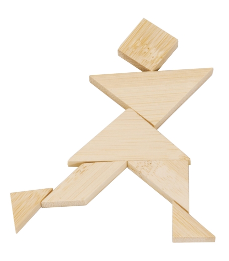 IQ-Test Bambus-Knobelspiel – Tangram in Metalldose **
