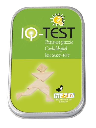 IQ-Test Bambus-Knobelspiel – Tangram in Metalldose **