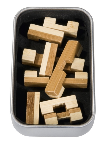 IQ-Test Bambus-Knobelspiel – Block 2 in Metalldose ****