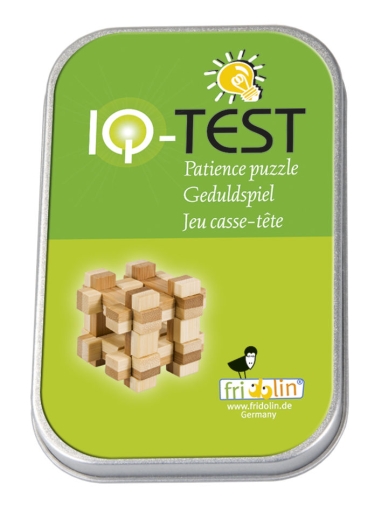 IQ-Test Bambus-Knobelspiel – Gitterbox in Metalldose **