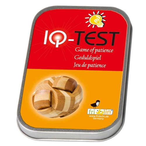 IQ-Test Bambus-Knobelspiel – Ball in Metalldose ***