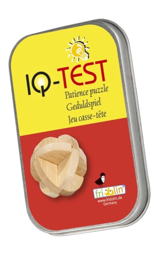 IQ-Test Bambus-Knobelspiel – Drei Scheiben in Metalldose ***