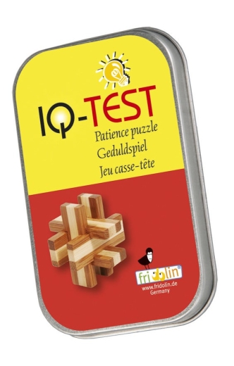 IQ-Test Bambus-Knobelspiel – Geduldsbrettchen in Metalldose ***