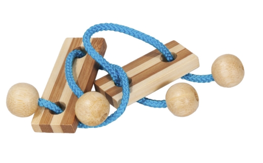 IQ-Test Bambus-Knobelspiel – Blau in Metalldose **