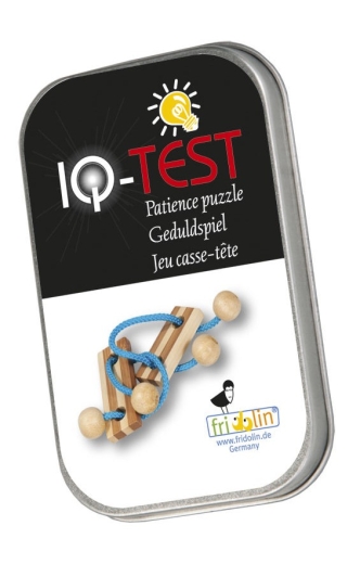 IQ-Test Bambus-Knobelspiel – Blau in Metalldose **