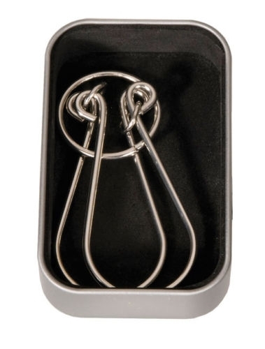 IQ-Test Metall-Knobelspiel – Schlaufen in Metalldose **