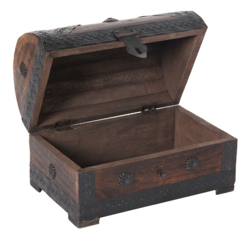 Piraten-Schatztruhe aus Massivholz – 24 cm
