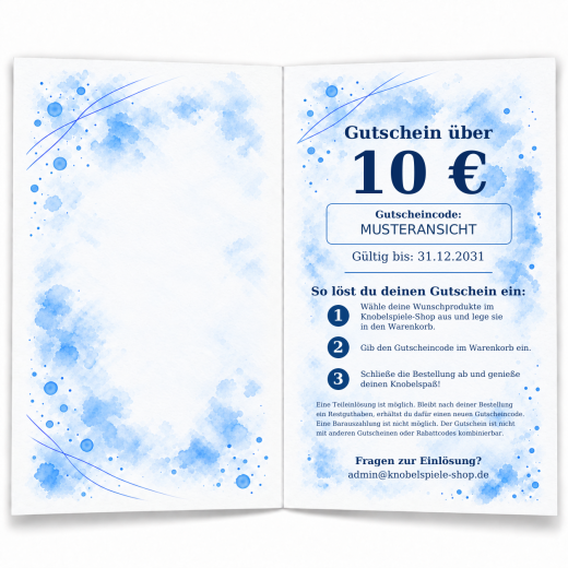 Geschenkgutschein Metall blau – 10 € (PDF-Download)