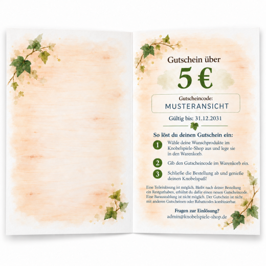 Geschenkgutschein Efeu – 5 € (PDF-Download)