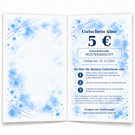 Geschenkgutschein Metall blau – 5 € (PDF-Download)