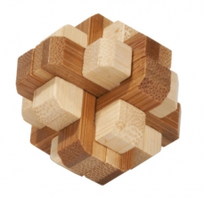 Bambus-Puzzle Runder Knoten ****  in Metalldose