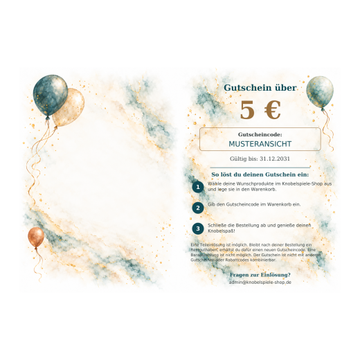Geschenkgutschein Zum Geburtstag – 5 € (PDF-Download)