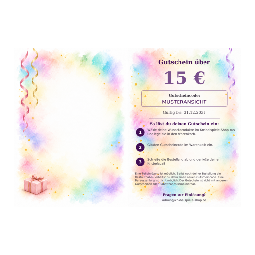 Geschenkgutschein Happy Birthday – 15 € (PDF-Download)