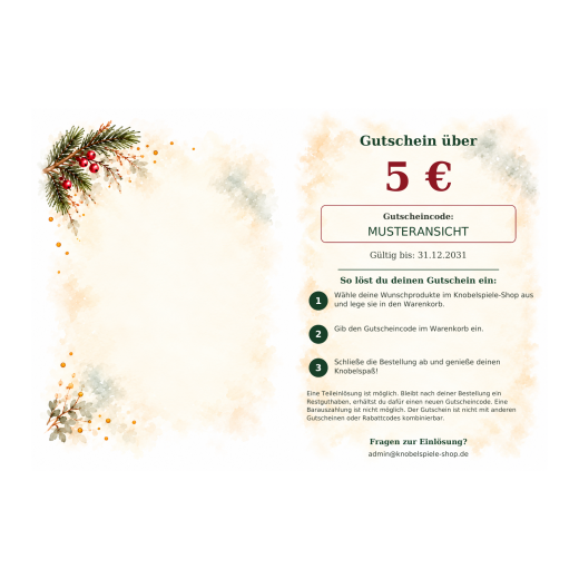 Geschenkgutschein Knifflige Weihnachten – 5 € (PDF-Download)