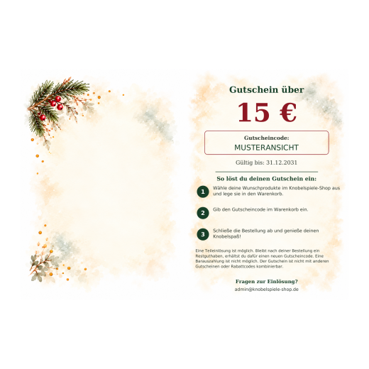 Geschenkgutschein Knifflige Weihnachten – 15 € (PDF-Download)