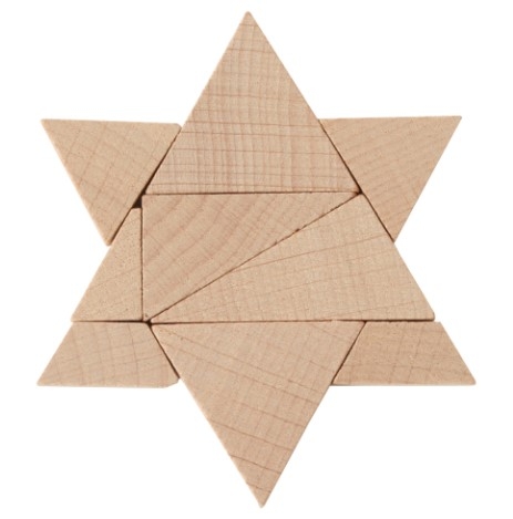 Mini-Holzpuzzle Der David-Stern