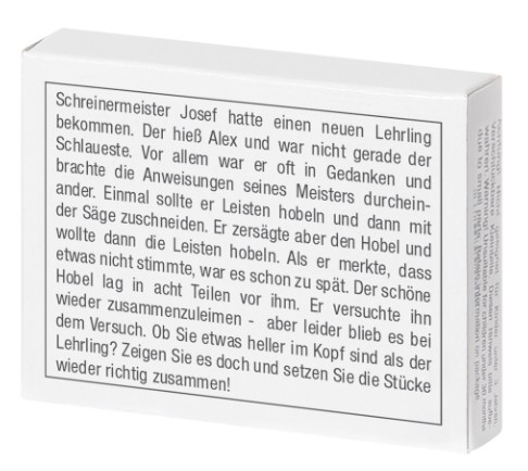 Mini-Holzpuzzle Der zersägte Hobel