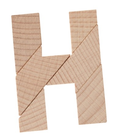 Mini-Holzpuzzle H-Puzzle