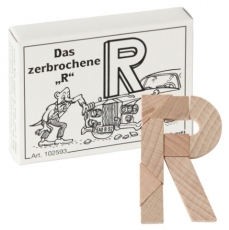 Mini-Holzpuzzle Das zerbrochene R