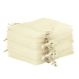 10er-Set Organza-Säckchen – Elfenbein, 9 x 12 cm