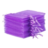 10er-Set Organza-Säckchen – Lila, 9 x 12 cm