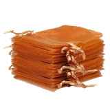 10er-Set Organza-Säckchen – Braun, 9 x 12 cm