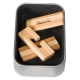 IQ-Test Bambus-Knobelspiel – Kreuz in Metalldose **