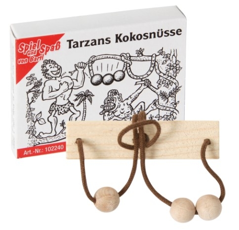 Knobelspiel Mini-Knobelspiel Tarzans Kokosnüsse Geduldspiel Mitgebsel