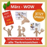Mrz-WOW: Set mit 12 Sternzeichenpuzzles - alle Tierkreiszeichen