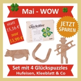 Mai-WOW: Set mit 4 Glckspuzzles - Schwein, Klee, Hufeisen & Schornsteinfeger