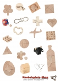 20er-Set Mini-Knobelspiele & Mini-Holzpuzzles