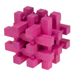 IQ-Test Bambus-Knobelspiel – Verschlossen magenta **