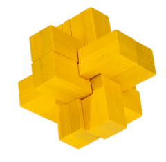 IQ-Test Bambus-Knobelspiel – Block Kreuz gelb ****