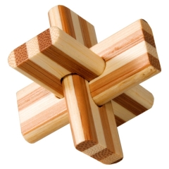 IQ-Test Bambus-Knobelspiel – Kreuz in Metalldose **
