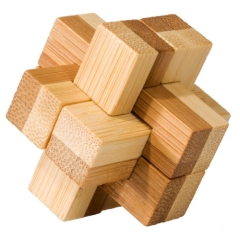 IQ-Test Bambus-Knobelspiel – Block in Metalldose ***