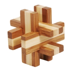 IQ-Test Bambus-Knobelspiel – Geduldsbrettchen in Metalldose ***