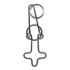 IQ-Test Metall-Knobelspiel – Kreuz-Ring in Metalldose ***