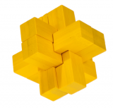 IQ-Test-Puzzle aus Bambus  Block Kreuz gelb ****